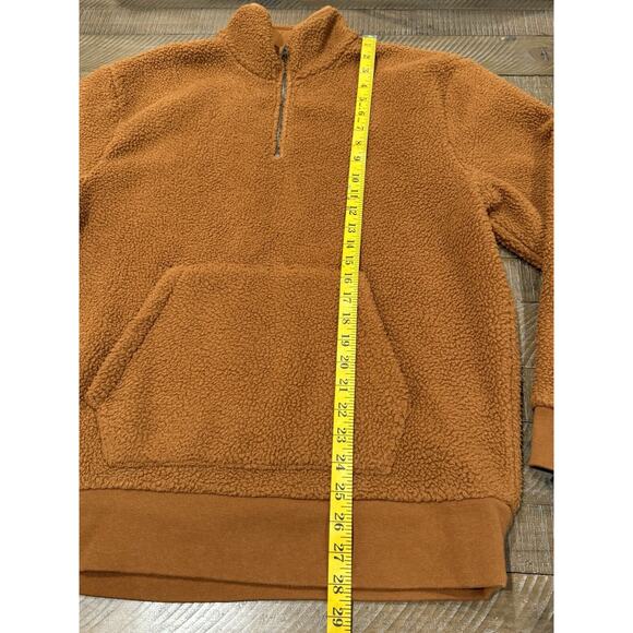 Madewell Brown Rust Sherpa Half Zip Pullover Sweater Sweatshirt - Men’s Size S - Picture 4 of 9